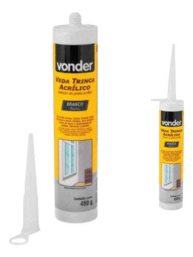 Kit 5 Veda Trinca Parede Acrílico Vedação De Juntas 450g