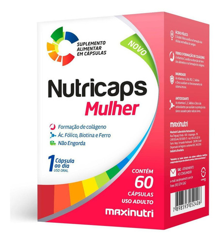 Nutricaps Mulher 60 Cápsulas Maxinutri