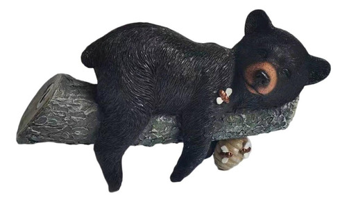 Urso Deitado Em Um Galho De Árvore, Estátua, Enfeite De Urso