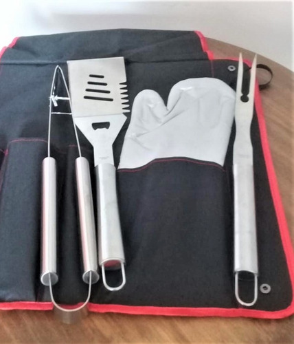 Imagem 1 de 5 de Kit Churrasco 5 Peças Aço Inox