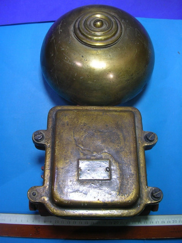 Antiguo Timbre Náutico De Campana Bronce E Hierro