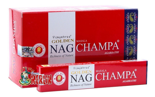 Incienso Golden Nag Champa - Caja Con 24 Paquetes