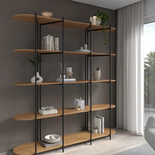 Estante Multiuso Livreiro Orgânica Industrial Jd