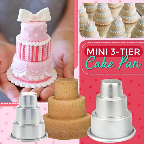 Molde Para Tartas En Forma De Mini Sartén De Tres Niveles Pa