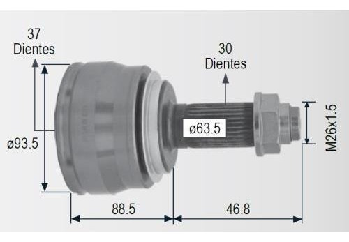 Junta Homocinetica Race Para Honda Odyssey 3.5l V6 2011-2016