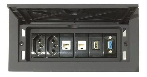 Imagem 2 de 6 de Caixa De Conectividade Para Mesas Completa - Qmf6-m1