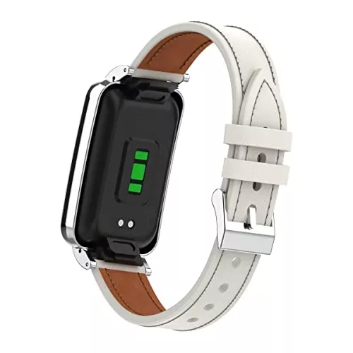 T-BLUER Compatible with Xiaomi Mi Band 7 Pro Band,Mi Band 7 Pro Leather  Replacement Bracelet Strap Wristband Accessories with Metal Frame for  Xiaomi