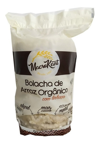 Bolacha De Arroz Macrokant Linhaça Kit Com 3 Unid 95g