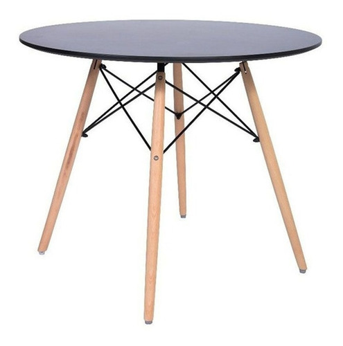 Mesa De Comedor Eames Tapa Redonda 100cm Con Patas Nordicas.