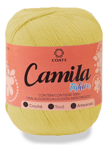 Linha Para Crochê Camila Fashion 00298 Amarelo Pct Com 06