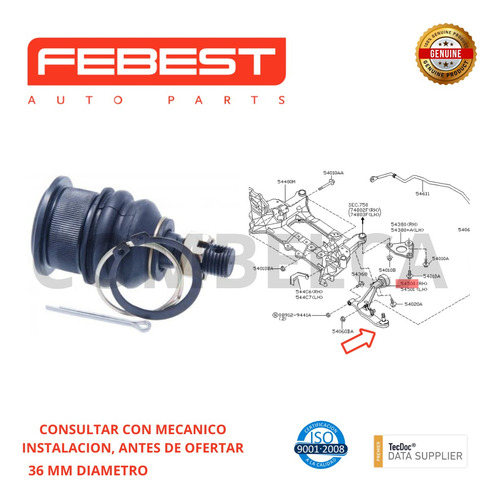 Muñon Meseta Nissan Xtrail T30 Febest 0220-t30