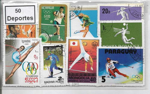 50 Estampillas Diferentes Mundiales Deportes