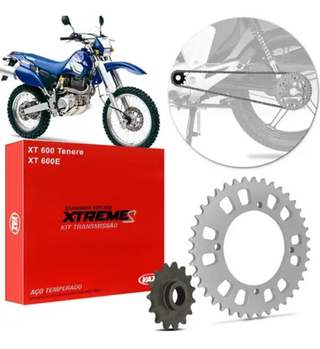 Kit Relação Coroa E Pinhão Yamaha Xt 600 45/15 Vaz Aço 1045