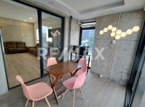 Jhl Renta Departamento Con Terraza En Roma Sur Semiamueblado