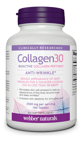 Webber Naturals Collagen30 Antiarrugas, 2500 Mg De Péptidos