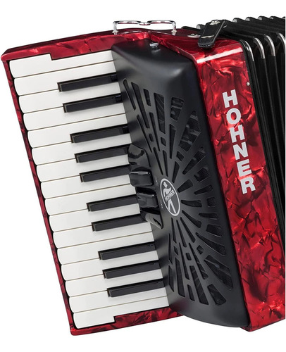 Hohner Bravo Ii 48 A16532 Acordeón Cromático Rojo Con Funda