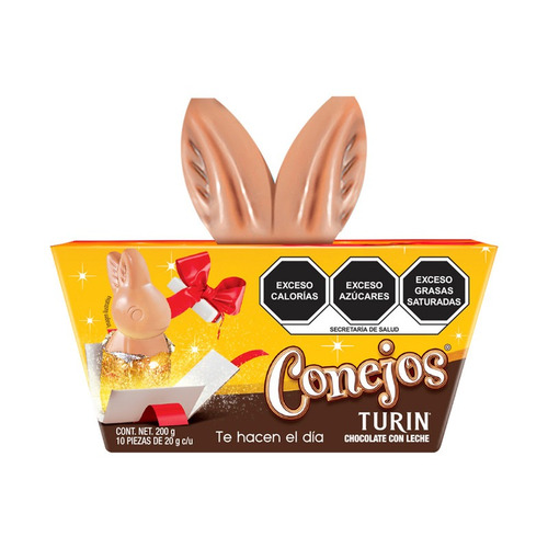 Conejos Chocolates Con Leche Caja 200g Con 10 Piezas