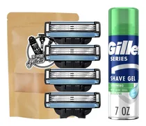 Comprar Combo 4 Cartuchos Gillette Mach3 Gel Afeitar Series 198g
