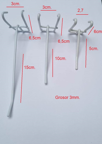 Mensula Gancho Para Panel De Alambre Ranurado De 15cm 10unid