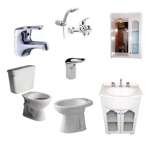 Juego Baño Completo Griferías Accesorios Sanitarios Ferrum – Sanitarios Guti