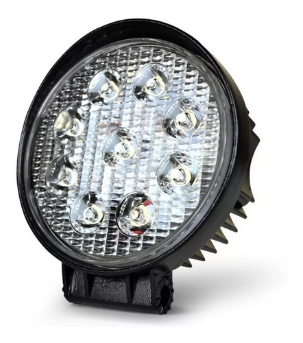 10 Faro Proyector Redondo Auxiliar 9 Led 27w Agro Vehículo 