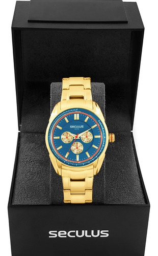 Relógio Feminino Seculus Multifunção Dourado 20557lpsvds2