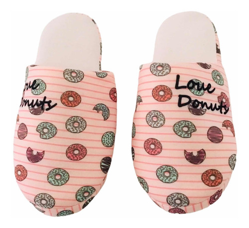 Pantuflas Mujer Forradas Diseño Love Donuky.