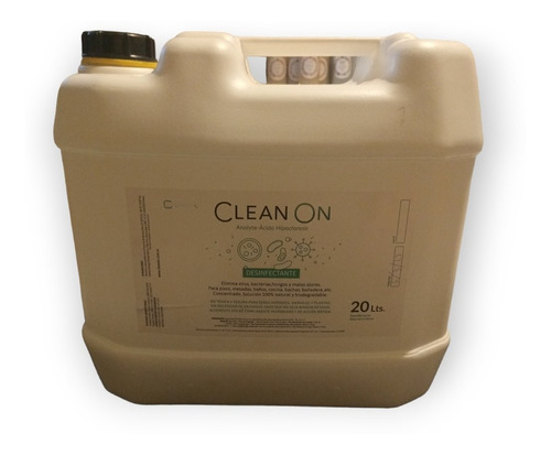 Desinfectante Natural Biodegradable Ácido Hipocloroso 20 Lts