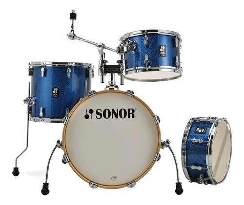 Batería De 4 Piezas Sonor Aqx Jazz Set Blue Ocean Sparkle