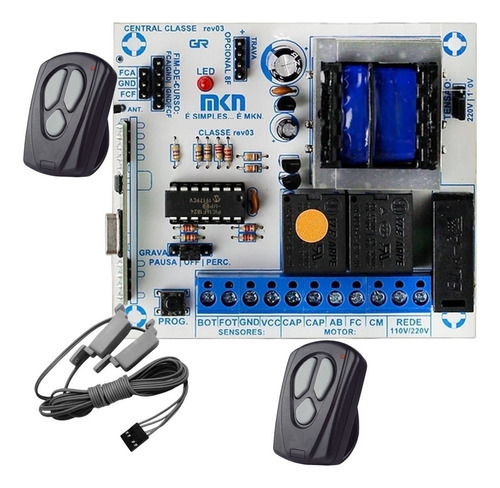 Placa Cwntral Mkn + F Curso 2 Tx Para Motor Basculante Garen Frequência 433,92 Tamanho Da Engrenagem 0 110v/220v