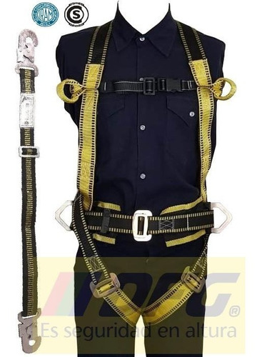 Pack 5 Unidad Arnés Seguridad 4 Puntos C-cabo De Vida 1.5 M
