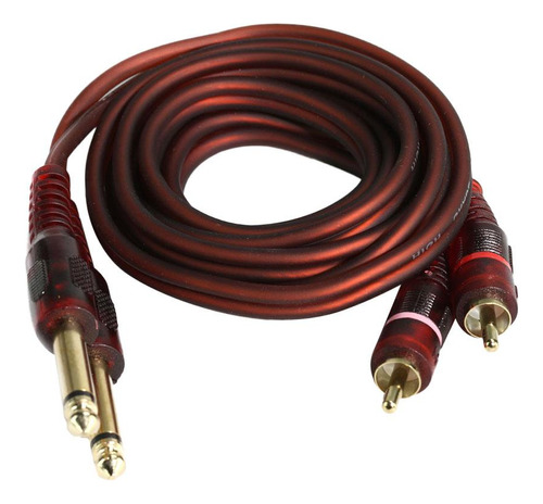 1,5 ,35 Mm 1/4 Pulgadas A 2 Rca Cable Adaptador Convertidor