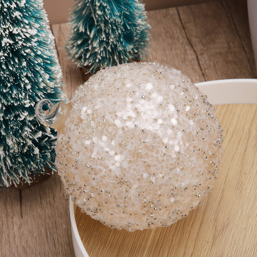 Bola De Cristal Blanca Con Purpurina De 80 Mm Para Fiesta De