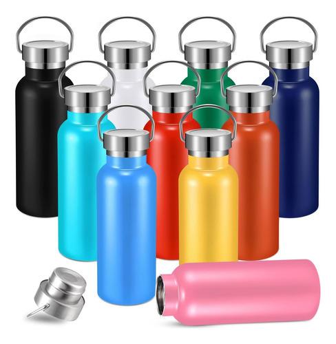 Mimorou 10 Botellas De Agua Deportivas De Acero Inoxidable D