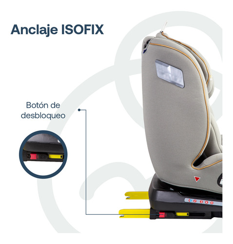 Silla De Auto Convertible Supra 360° Gris Claro