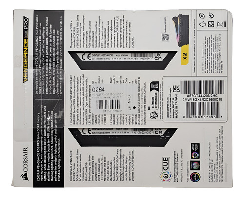 Memória Corsair Vengeance Rgb Pro 16gb (2x8gb) 3600mhz Ddr4 (Usado)