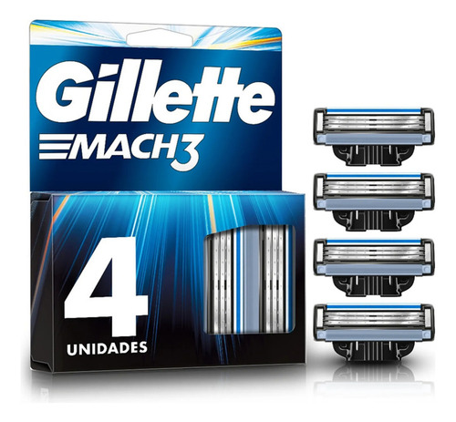 Gillette Mach3 Repuestos De Maquina De Afeitar 4 Uni