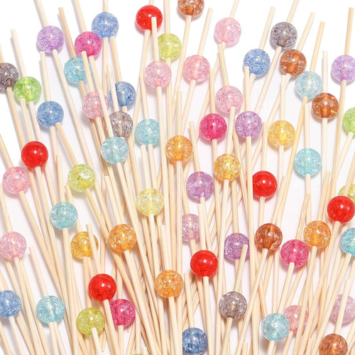 200 Unidades De Palhetas De Coquetel: Espetos De Bambu Para