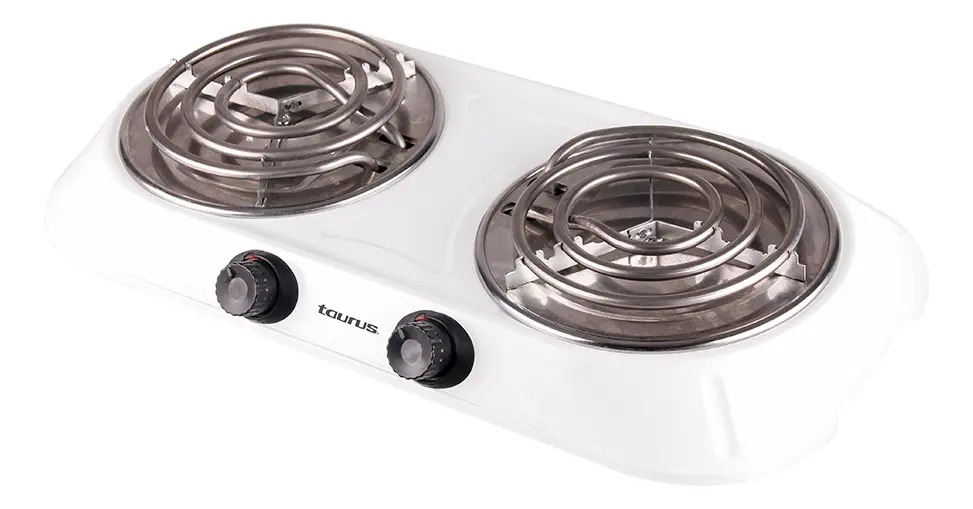 Estufa Eléctrica Alpha Dúo Parrillas en Blanco Taurus 127 v