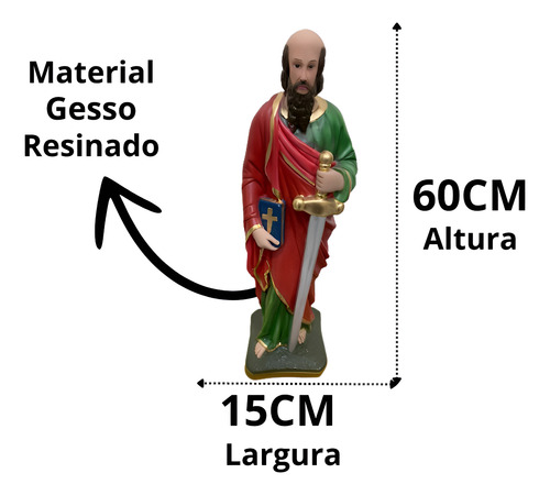 Imagem São Paulo Apóstolo 60 Cm