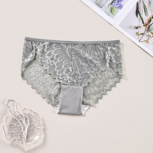O Ropa Interior De Encaje A Media Cintura Para Mujer, Talla