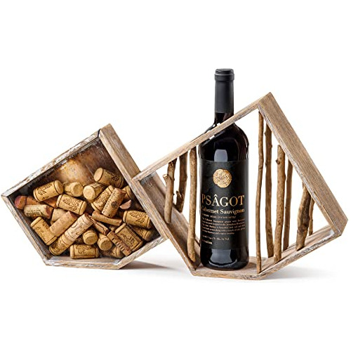 Soporte Botellas De Vino Rústico De Madera De Abedul, ...