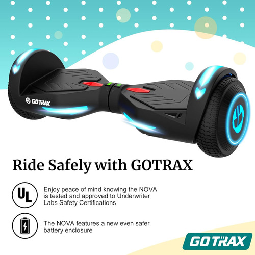 Gotrax Hoverboard Con Ruedas Led De 6.5 Pulgadas Y Faro, Ran