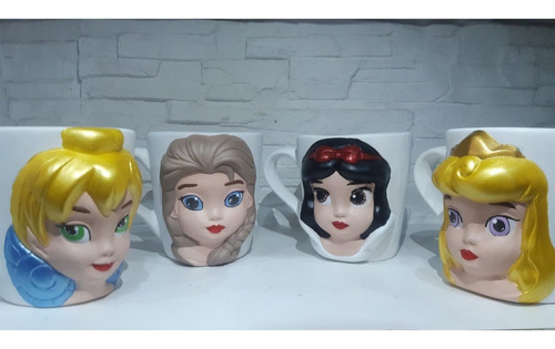 Taza De Princesas De Disney Set 4 Piezas De Ceramica 