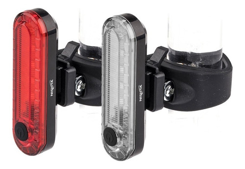 Combo Luces Led Nisuta Para Bici Roja Y Blanca Multifunción 