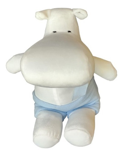 Mini Peluche Hipopótamo Ropita Celeste Cuna Bebe Rabbit Kids