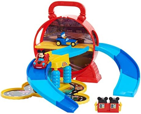 Juego De Garaje, Figura Y Vehículo Stow N Go De Mickey Mous