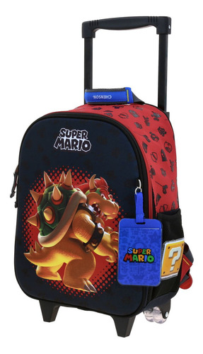Mochila Chica Con Ruedas Chenson Mario Bros Bowie