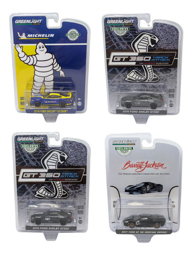 Set Carritos Greenlight 1:64 Ford Mustang Muscle Car (4 Uni)