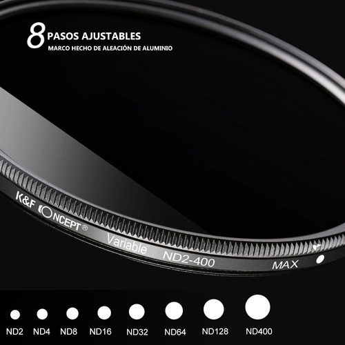 Filtro Nd 8 Pasos Variable 62mm Nd2 A 400 - K&f Concept